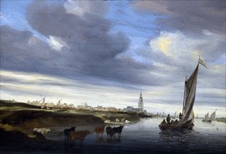 A View of Rhenen' by Salomon van Ruysdael