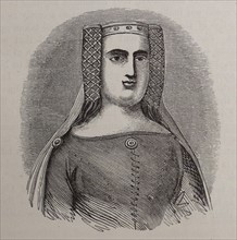 Engraved portrait of Queen Isabella