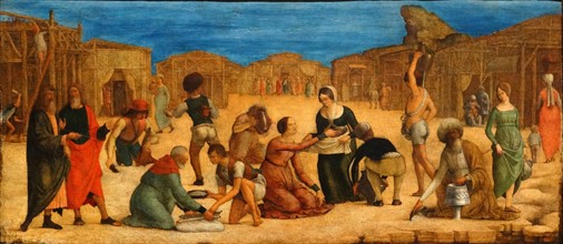 The Israelites gathering Manna' by Ercole de' Roberti