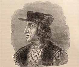 Engraved portrait of Charles VI of France