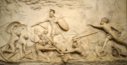 Marble relief depicting Julius Caesar invading Britain by John Deare