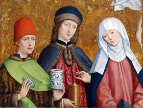Saints Cosmas and Damian and the Virgin' by Master of Liesborn