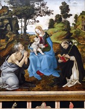 The Virgin and Child with Saints Jerome and Dominic' by Filippino Lippi
