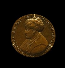 Bronze medal of Mehmed the Conqueror made by Bertoldo di Giovanni