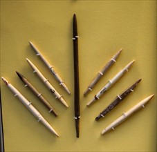 Collection of Ivory and Ebony arrowheads