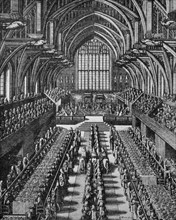 A banquet at Westminster Hall after the coronation of King James II