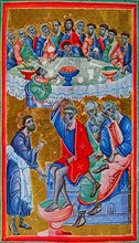 Illumination depicting the Last Supper and Washing of the Feet