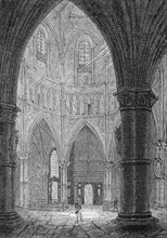 Engraving depicting the interior of Temple Church