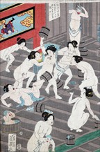 Naked bodies compared to irises in hot water, by Toyonaka