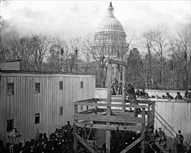 Washington, D.C. Soldier springing the trap for the execution of Captain Henry Wirz