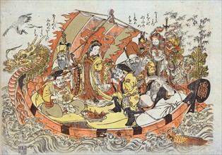 Seven gods of good fortune in the treasure boat