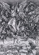 St. Michael fighting the dragon by Albrecht Dürer, 1471-1528, artist. Dated 1511