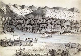 Cache la Poudre Creek by Daniel Jenks, 1827-1869, artist : 1859.