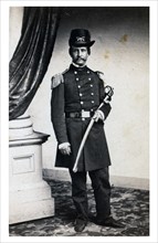 Officer David Hunter, full-length portrait in full military dress, standing, holding sword, facing front 1861.