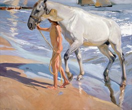 The Horse Bath (El baño del caballo), by Joaquín Sorolla