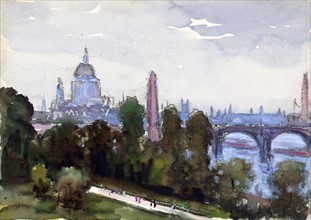To St. Paul's from my window by Joseph Pennell