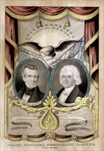 Campaign banner Nathaniel Currier is known to have produced for the Democrats in 1844.