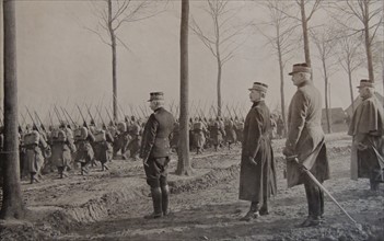 General Joffre reviews French forces.