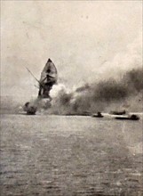 The SS Carthage, sinking after being torpedoed