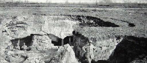 French forward position in a bomb crater.
