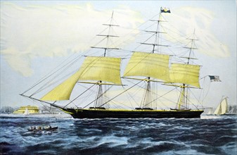 Currier & Ives Illustration. Clipper Ship 'Nightingale'