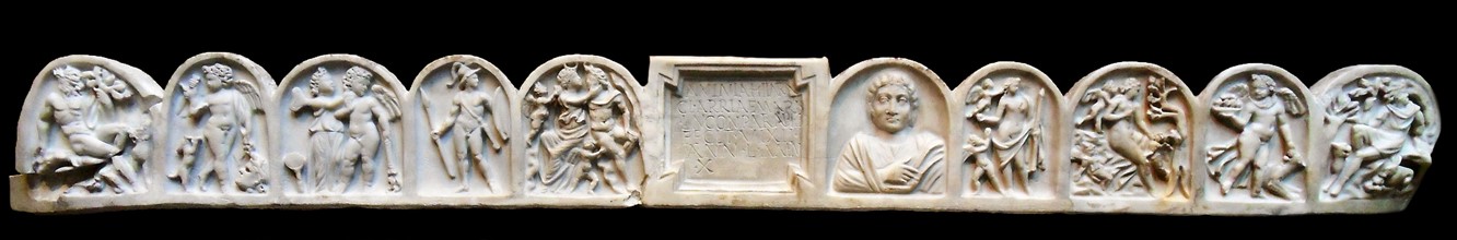 marble sarcophagus with the myth of Selene and endymion