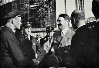 Adolf Hitler visits the Blohm & Voss the shipbuilding and engineering works.