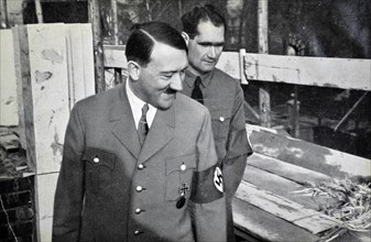 Adolf Hitler with his deputy Rudolf Hess.