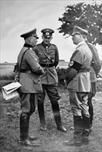 Werner Eduard Fritz von Blomberg German minister of war with Adolf Hitler on manoeuvres 1938