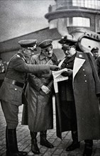 Hermann Goering with Adolf Hitler on manoeuvres 1936