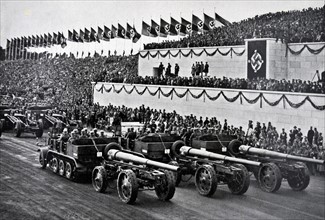 German army artillery on parade in Nuremberg
