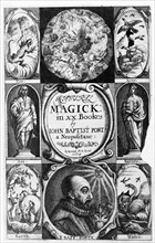 Title page and frontispiece to 'Natural magick by Giambattista della Porta