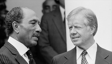 Anwar El Sadat and Jimmy Carter at White House