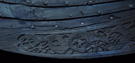 The Oseberg ship . A Viking ship dating from around 800 AD
