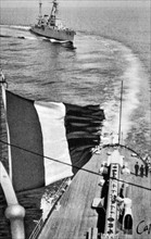 WWII: French army navy on patrol at sea 1940