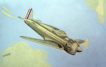 WWII: French postcard depicting a French Bloch 151 aircraft.