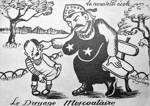 Cartoon depicting Stalin and Hitler