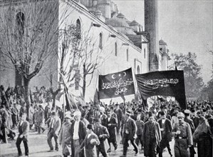 Proclamation of War, WWI, 1914, Constantinople, Turkey.