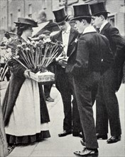 British class system - Eton boys buy flowers, 1900