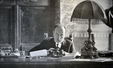 Rome - Mussolini in his study at Palazzo Chigi
