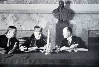 Cardinal Pietro Gasparri and Benito Mussolini