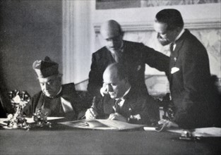 Rome, 11 February 1929 - S. Eminence Cardinal Gasparri signed the 'Treaty of the Lateran'