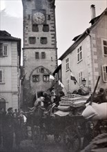 WWII: Evacuation of French civilians in a front line village in Alsace Lorraine