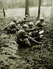 French army infantry at the liberation of Alsace 1944