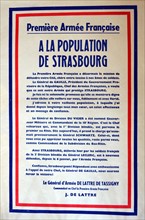 Announcement to the citizens of Strasbourg on the liberation of the city