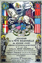 Souvenir postcard marking a commemoration of Joan of Arc in Mainz cathedral