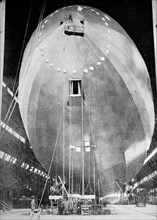 Observation Balloon Being Constructed