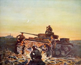Panzers at rest in the Russian Steppes by Franz Eichhorst