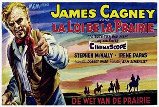 James Cagney in the 1956 film 'La Loi De La Prairie' (Tribute to a Bad Man).