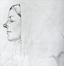 portrait of augusta Bjornson by Olaf Leonhard Gulbransson